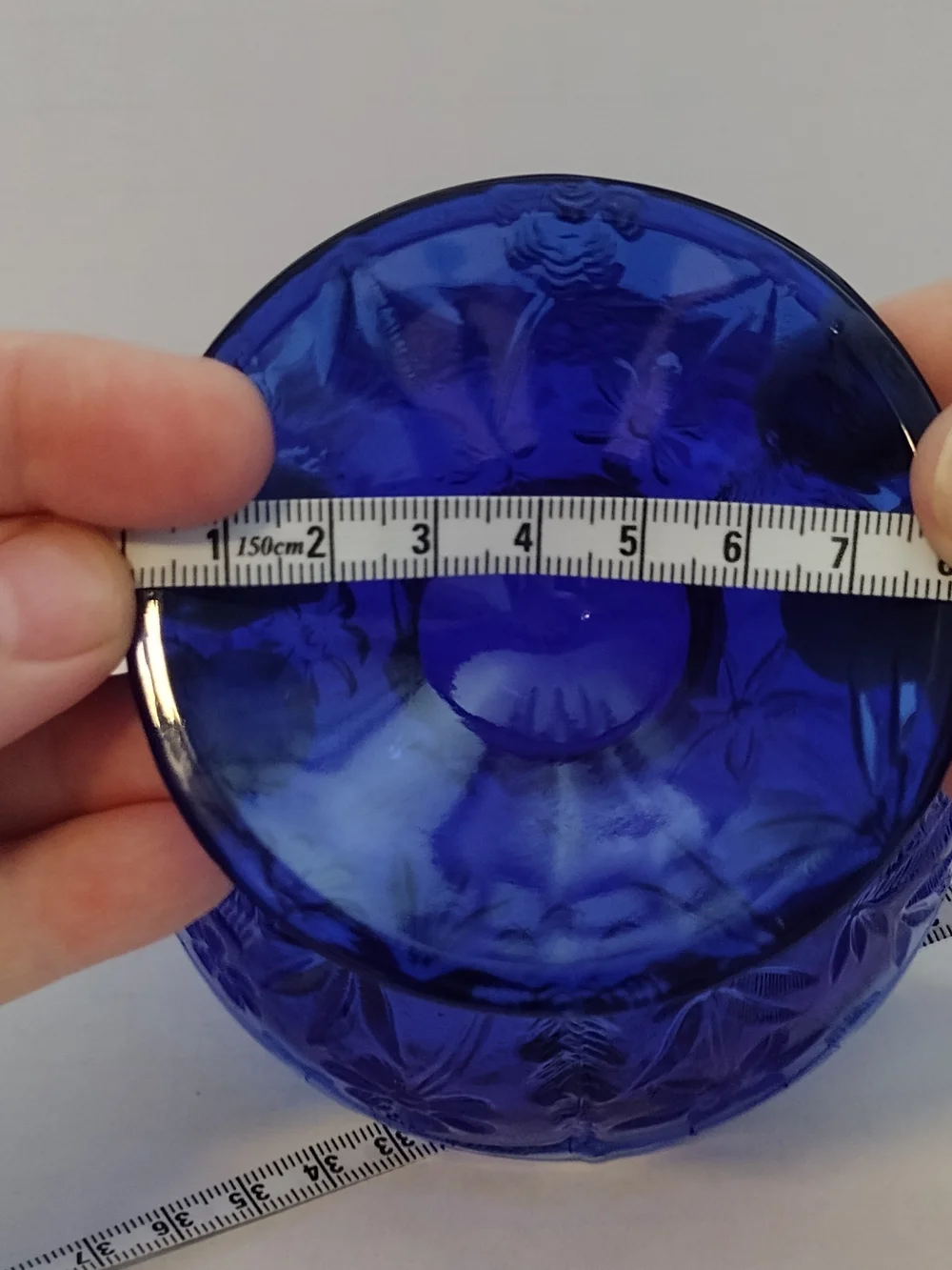 Indiana Glass Cobalt Blue Pressed Glass Pedestal Dish
